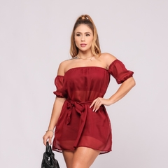 Imagem do Conjunto Macaquinho Tule + short Feminino
