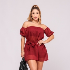 Conjunto Macaquinho Tule + short Feminino na internet