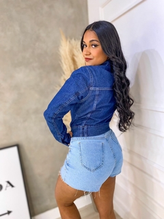 Jaqueta Jeans Feminina Botões Cromados Tradicional na internet