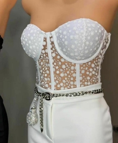 Imagem do Cropped Feminino Corselet Paete Brilho