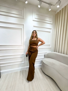 Conjunto Calça Pantalona Feminina Social + cropped Alfaiatária - loja online
