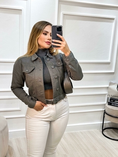 Jaqueta Jeans Feminina Botões Encapados