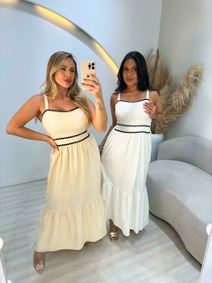 Vestido Linho Amarração Chloe Detalhes - comprar online