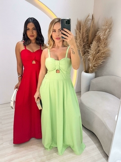 Vestido Longo Viscose Sensorial Melina Alcinha Elegante - comprar online