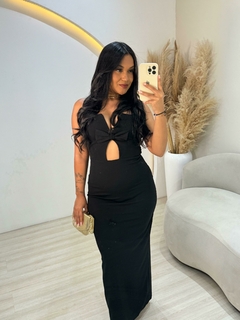Imagem do Vestido Midi Decote V Maya Poliamida Elegante