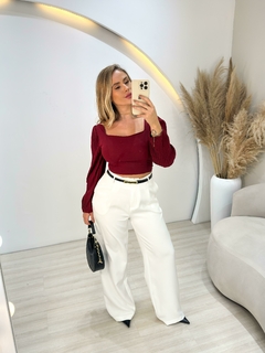 Calça Feminina Pantalona Alfaiataria Marina Cinto - loja online
