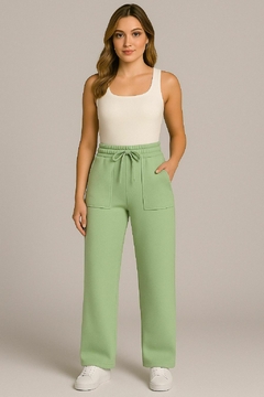 Calça Feminina Pantalona Moletom Wide Leg na internet