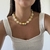 Colar Pedras Orgânicas Off White/Dourado - comprar online