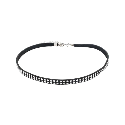 Choker Courinho Pontos Prateados - comprar online