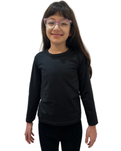 Camiseta Térmica Niño Manga Larga Lycra Negro Unisex - lasmarquezas