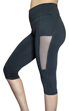 Capri Tiro Alto Lycra Mujer Deportiva con Transparencia PowerFit