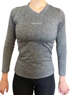 Camiseta Termica PowerFit Manga Larga Gris - tienda online