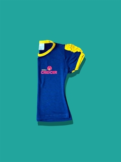 Babylook Fru-fru Manga Curta Azul - comprar online