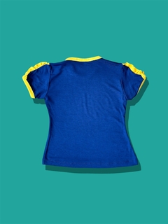 Babylook Fru-fru Manga Curta Azul na internet