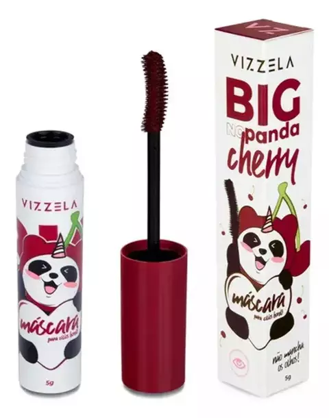 Máscara de Cílios Vizzela Big No Panda Cherry Bordô - Vizzela