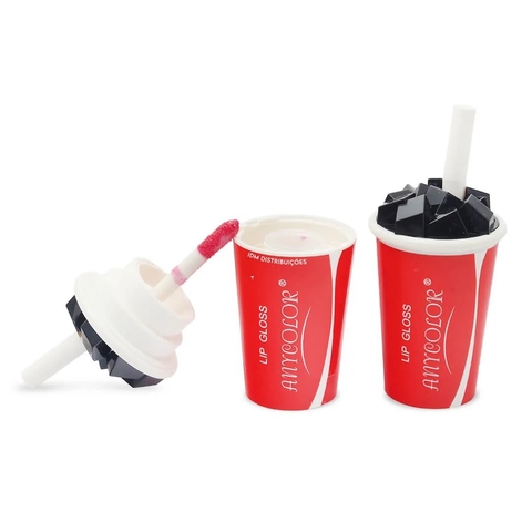 Lip Gloss Coca Cola - Anycolor - Brilho Gloss Labial Formato Coca Cola - KIDS
