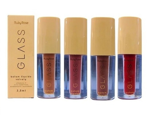 Batom Líquido Velvety Ruby Rose Glass 3,5ml
