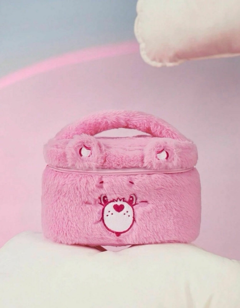 NECESSARIE DE PELUCIA ROSA COM ALÇA - URSINHOS CARINHOSOS - CARE BEARS - PARA COSMETICOS E MAQUIAGEM - SHEIN SHEGLAM