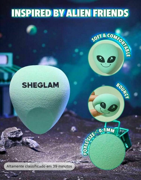 ESPONJA PARA MAQUIAGEM EM FORMATO DE GOTA INTERESTELAR - ET - COLEÇÃO COSMIC COME UP- SHEIN SHEGLAM