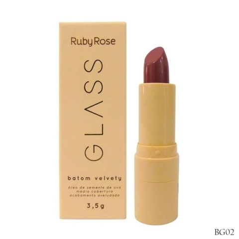Batom Líquido Velvet - Em bala - Glass - Rubyrose - RUBY ROSE