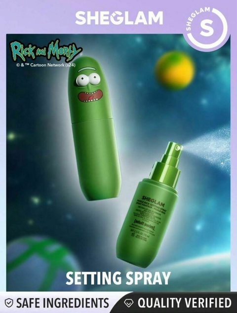 BRUMA FACIAL - SETTING SPRAY - COLEÇÃO RICK AND MORTY - SHEIN SHEGLAM