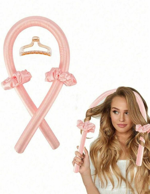 KIT COM 4 PEÇAS - MODELADOR DE CABELO ONDAS CACHOS CETIM PARA DORMIR - ROSA - SHEIN SHEGLAM