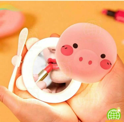 MINI PORQUINHO VENTILADOR E ESPELHO COM LED- SHEIN SHEGLAM