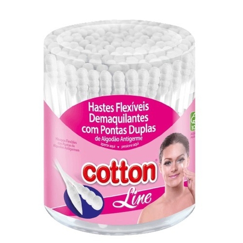 Hastes Flexíveis Demaquilantes Com Pontas Duplas Pote Com 150 unidades – Cotton Line