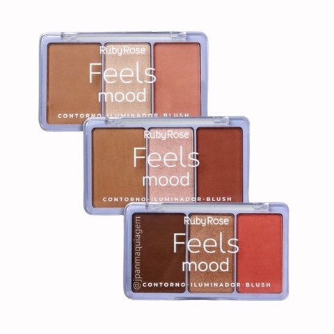 Paleta De Contorno, Iluminador, Blush Feels Mood - Ruby Rose
