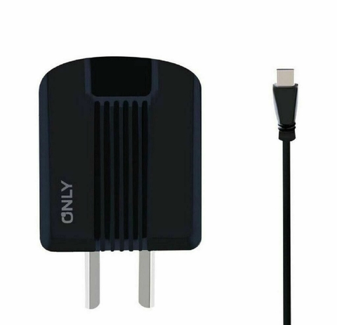 CARGADOR 220V ONLY MOD 03 - 2,1 A - 1 USB + CABLE TIPO C - NEGRO - comprar online
