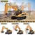 Excavadora de Control Remoto, 1/14 Escala Juguetes RC para Niños, 15 Canal Completo Funcional Vehículos de Construcción con Herramientas Metal Breaker & Electric Gripper - Styletec