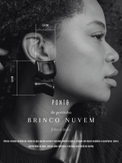 Brinco Nuvem - Couro Vermelho - loja online