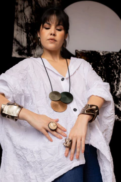 Colar Três - Verde / Caramelo