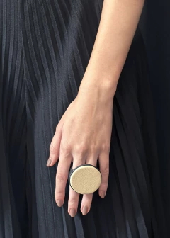 Anel Disco P Couro - Areia na internet