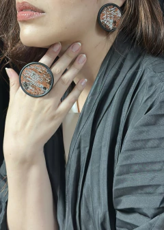 Brinco Redondo Dunas - P / Cobre com Prata na internet