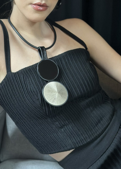 Colar Cinturão - Preto com OffWhite