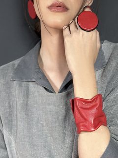 Anel Disco P Couro - Vermelho - comprar online