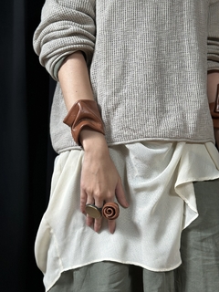 PULSEIRA NUVEM - Couro TERRACOTA - comprar online