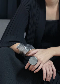 Anel Disco P Couro - Prateado na internet