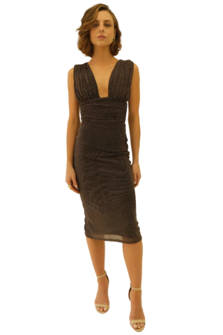 Vestido Poá Cloe Marrom