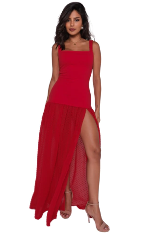 Red Poá Dress