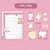 Pastinha com bloquinhos de nota Sanrio na internet