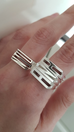 ANILLO Inicial apaisada - Plata 925 - Marina Essentials