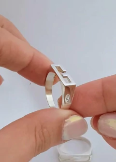 ANILLO Inicial apaizada - Plata 925
