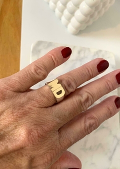 ANILLO SELLO INICIALES -PLATA 925 /oro dublé - Marina Essentials