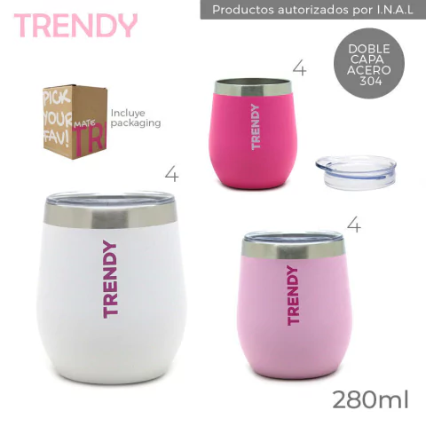 Mate Vaso Trendy con Tapa 280ml