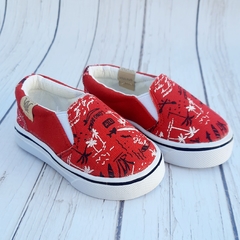 PANCHA LONA ROJA ESTAMPADA