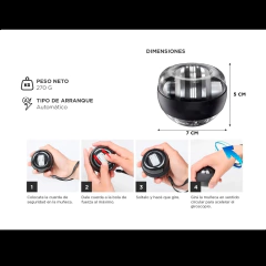 Gyro Ball/ Bola De Fuerza entrenamiento rehabilitacion muñeca, antebrazo, - Rhino Equipment