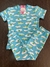 Pijama algodão com elastano jacaré azul com calça bcj646