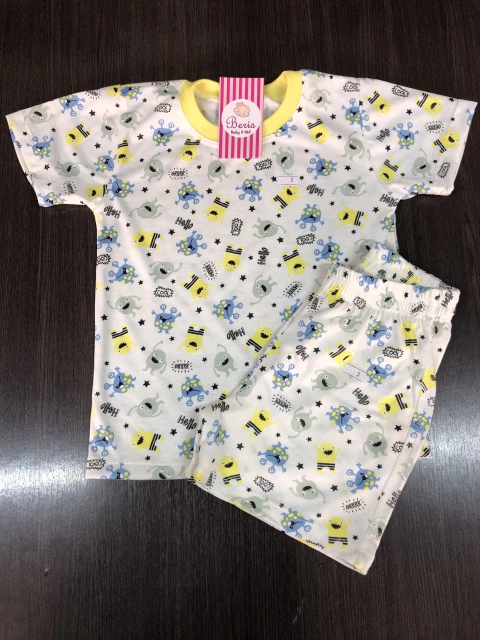 Pijama malha monstrinho amarelo BCJ2063